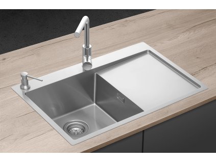 CONCEPT Nerezový dřez s odkapem NANO coat levý DNN1045ssl