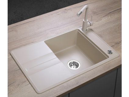CONCEPT Granitový dřez s odkapem DG10N50be Nobles BÉŽOVÝ