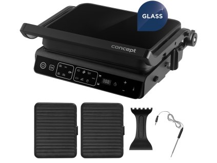 CONCEPT Kontaktní gril s teplotní sondou Glass GE3600