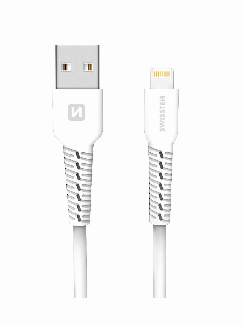 DATOVÝ KABEL SWISSTEN USB / LIGHTNING 1,0 M BÍLÝ