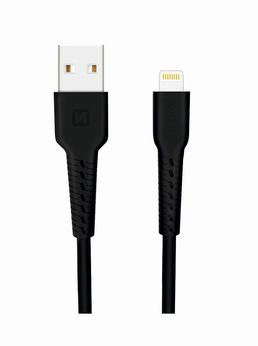 DATOVÝ KABEL SWISSTEN USB / LIGHTNING 1,0 M ČERNÝ