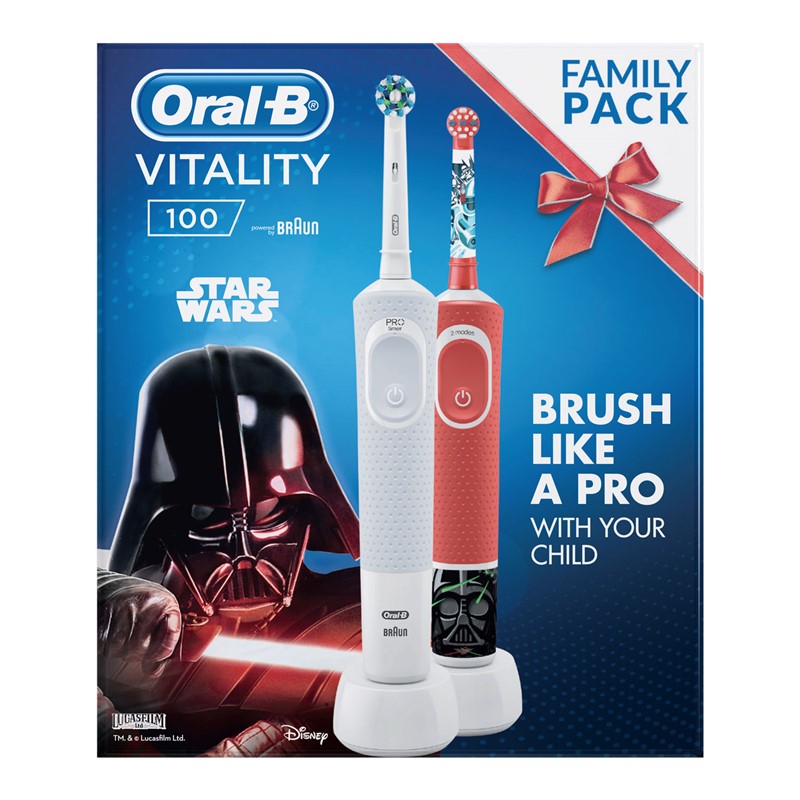 Set zubních kartáčků Oral-B Vitality 100 D100 Adults White CA + D100 Star Wars