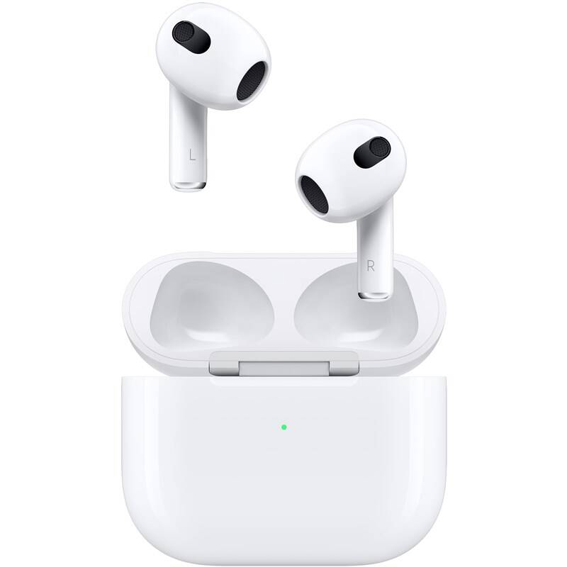 Sluchátka Apple AirPods 2021 s MagSafe nabíjecím pouzdrem (MME73ZM/A) ..Použito - Ušpiněno ..Kosmetické oděrky na pouzdře ..Bez krabičky ..Vryp na pouzdře a sluchátcích ..Záruka 12 měsíců