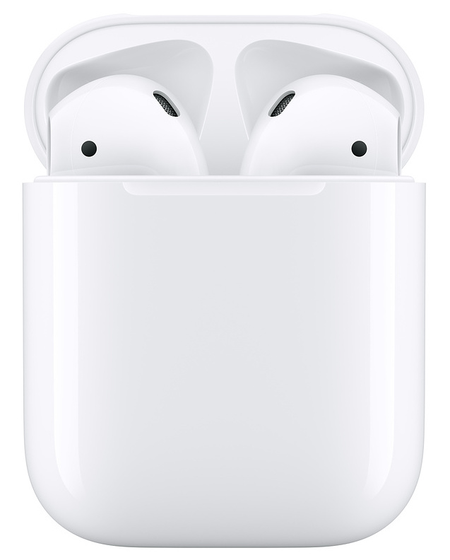Sluchátka Apple AirPods (2019) (MV7N2ZM/A) bílá ..Použito ..Pouzdro vevnitř ušpiněno ..Kosmetické oděrky na pouzdře ..Záruka 12 měsíců
