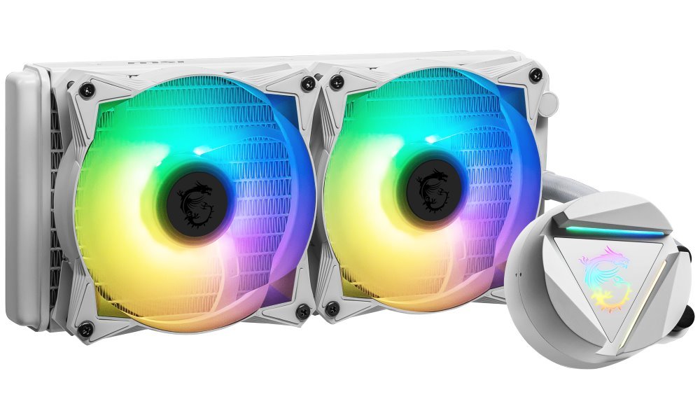 MSI Case OPRAVENÉ - MSI vodní chladič CPU MAG CORELIQUID 240R V2 White/ bílý/ 2x 120mm ARGB fan/ podpora LGA1700 306-7ZW1B50-813-VYP