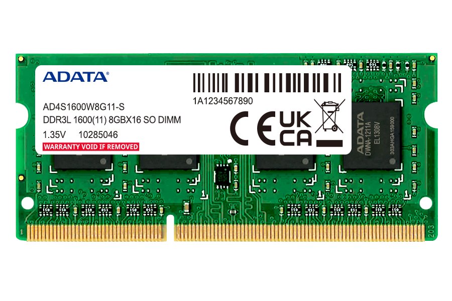 ADATA Premier 8GB DDR3L 1600MT/s / SO-DIMM / CL11 / 1,35V ADDS1600W8G11-S