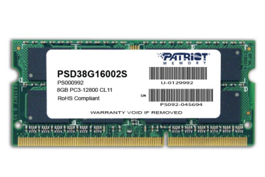 PATRIOT Signature 8GB DDR3 1600MHz / SO-DIMM / CL11 / PC3-12800 PSD38G16002S