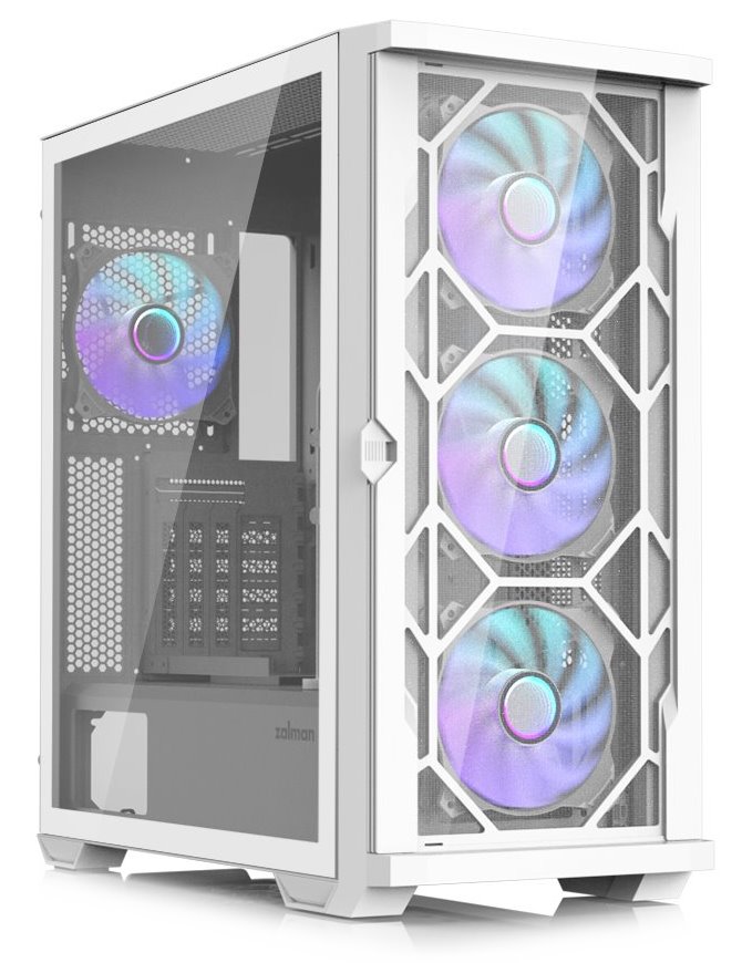 Zalman skříň Z10 Duo / ATX / 4x120 mm ARGB fan / 2xUSB 3.0 / USB-C / tvrzené sklo / bílá Z10 DUO White