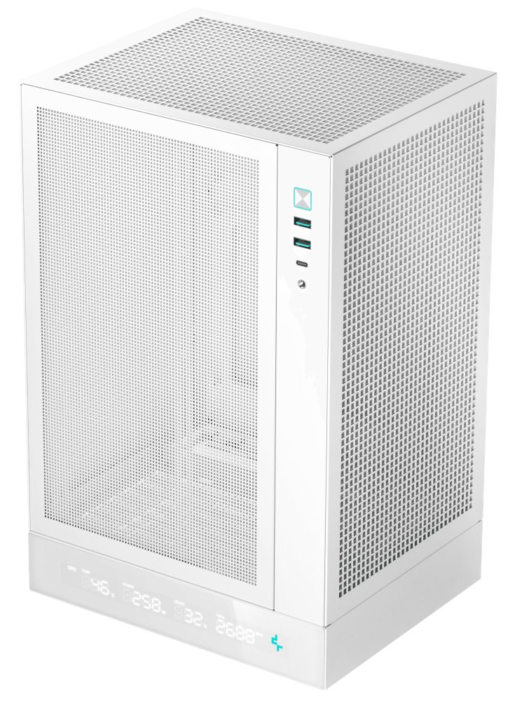 DEEPCOOL skříň CH170 Digital / vertikální miniITX / 2xUSB 3.0 / USB-C / bílá R-CH170-WHNPI0D-G-1