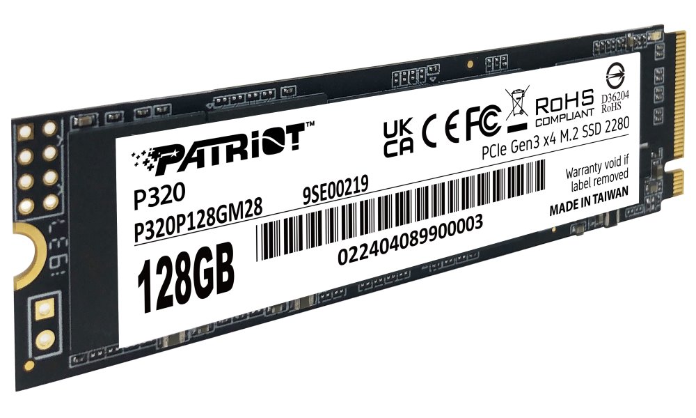PATRIOT P320 128GB SSD / Interní / M.2 PCIe Gen3 x4 NVMe 1.3 / 2280 P320P128GM28