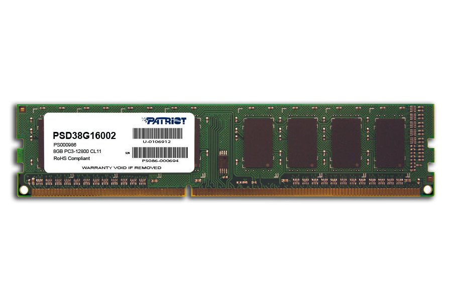 PATRIOT Signature 8GB DDR3 1600MHz / DIMM / CL11 / SL PC3-12800 PSD38G16002