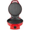 NEDIS pec na pizzu a gril/ 3 nastavení teploty/ velikost grilovací desky 30 cm/ spotřeba 1800 W/ červený (hliník) FCPM100FRD