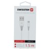 DATOVÝ KABEL SWISSTEN USB / USB-C 3.1 BÍLÝ 1,5 M (7mm)