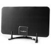 NEDIS aktivní pokojová DVB-T/T2 anténa/ FM / UHF / VHF/ rozsah příjmu 0-25 km/ LTE700/ zesílení 26 dB/ ABS/ černá ANIR2501BK700