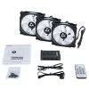 CHIEFTEC sada ventilátorů Tornado / 3x 120mm fan / RGB LED / RGB ovladač / Dálkové ovládání / ultratichý 16 dBa CF-3012-RGB