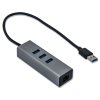 i-tec USB 3.0 HUB METAL/ 3 porty/ USB 3.0 na Gigabit Ethernet adaptér (RJ45)/ šedý U3METALG3HUB