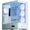 Zalman skříň P50 DS / Middle Tower / 4x120mm ARGB fan / 2x USB 3.0 / USB-C / panoramatická / bílá P50 DS White