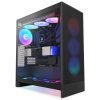 NZXT skříň H7 Flow RGB edition / ATX / 1x 360mm RGB Fan/ USB-C / 2x USB / proskl. bočnice / mesh panel / RGB / černá CM-H72FB-R1