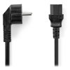 NEDIS napájecí kabel 230V/ přípojný 10A/ konektor IEC-320-C13/ úhlová zástrčka Schuko/ černý/ bulk/ 3m CEGL10000BK30