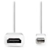 NEDIS kabel mini DisplayPort – HDMI/ mini DisplayPort zástrčka - HDMI zásuvka/ bílý/ blistr/ 20cm CCGB37650WT02