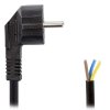 NEDIS napájecí kabel/ Typ F zástrčka - otevřený/ přímý/ úhlový/ černý/ bulk/ 3m CEGL10700BK30