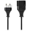 NEDIS napájecí kabel pro adaptéry/ Euro zástrčka - Euro zásuvka/ přímý-přímý/ dvoulinka/ černý/ bulk/ 5m CEGL11085BK50