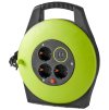 NEDIS kabelový buben/ 3x 1,5 mm2/ 3x zásuvka/ tepelná elektrická pojistka/ Typ F/ USB/ zeleno-černá/ 10 m PECCR10UFGN
