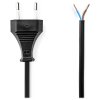 NEDIS napájecí kabel/ Euro zástrčka - otevřený/ přímý/ černý/ bulk/ 3m CEGL11700BK30