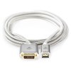 NEDIS PROFIGOLD HDMI kabel/ konektor HDMI - DVI-D 24+1 zástrčka/ bavlna/ stříbrný/ BOX/ 2m CCTB34800AL20