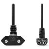 NEDIS napájecí kabel pro adaptéry/ Euro zástrčka - konektor IEC-320-C1/ úhlový-úhlový/ dvoulinka/ černý/ bulk/ 2m CEGL11075BK20