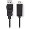 NEDIS kabel DisplayPort - HDMI/ zástrčka DisplayPort - zástrčka HDMI/ černý/ bulk/ 3m CCGL37100BK30