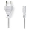 NEDIS napájecí kabel 230V pro adaptéry/ přípojný/ Euro zástrčka/ konektor IEC-320-C7/ dvoulinka/ bílý/ bulk/ 2m CEGL11040WT20