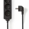 NEDIS napájecí prodlužovací zásuvka/ úhlová/ 3x zásuvka/ černá/ 5m ESOC350E1BK