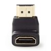 NEDIS adaptér HDMI úhlový 90°/ HDMI konektor - HDMI zásuvka/ černý/ box CVGB34901BK