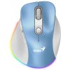 GENIUS Ergo 9000S Pro Light Blue/ duální Bluetooth + 2,4GHz/ 2400 dpi/ bezdrátová/ 6tlačítková/ dobíjecí/ RGB/ modrobílá 31030039401