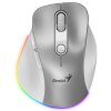GENIUS Ergo 9000S Pro Silver/ duální Bluetooth + 2,4GHz/ 2400 dpi/ bezdrátová/ 6tlačítková/ dobíjecí/ RGB/ stříbrná 31030039402