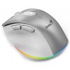 GENIUS Ergo 9000S Pro Silver/ duální Bluetooth + 2,4GHz/ 2400 dpi/ bezdrátová/ 6tlačítková/ dobíjecí/ RGB/ stříbrná 31030039402