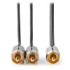 NEDIS PROFIGOLD audio kabel k subwooferu/ RCA zástrčka - 2x RCA zástrčka/ bavlna/ šedý/ BOX/ 3m CATB24000GY30