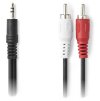 NEDIS redukční stereo audio kabel s jackem/ zástrčka 3,5 mm - 2x zástrčka RCA/ černý/ bulk/ 2m CAGL22200BK20