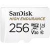 SanDisk High Endurance microSDXC 256GB / C10, U3, V30 / Full HD / 4K videos / dash cams & home monitoring / + SD Adaptér SDSQQNR-256G-GN6IA
