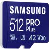 SAMSUNG PRO Plus MicroSDXC 512GB + USB Adaptér / CL10 UHS-I U3 / A2 / V30 MB-MD512SB/WW