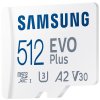 SAMSUNG EVO Plus 2024 MicroSDXC 512GB + SD Adaptér / CL10 UHS-I U3 / A2 / V30 MB-MC512SA/EU