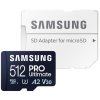 SAMSUNG PRO Ultimate MicroSDXC 512GB + SD Adaptér / CL10 UHS-I U3 / A2 / V30 MB-MY512SA/WW