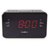 NEDIS digitální budík s rádiem/ LED displej/ 3,5 mm jack/ AM/ FM/ odložené buzení/ časovač vypnutí/ 2 alarmy/ černý CLAR002BK