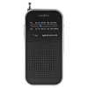 NEDIS přenosné rádio/ AM/ FM/ napájení z baterie/ analogové/ 1.5 W/ výstup pro sluchátka/ hliník/ černé RDFM1110SI