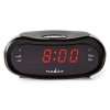 NEDIS digitální budík s rádiem/ LED displej/ AM/ FM/ funkce odloženého buzení/ časovač vypnutí/ 2 alarmy/ černý CLAR001BK