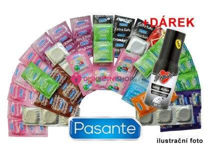 Letní balíček 60 kondomů + vibrační kroužek Pasante