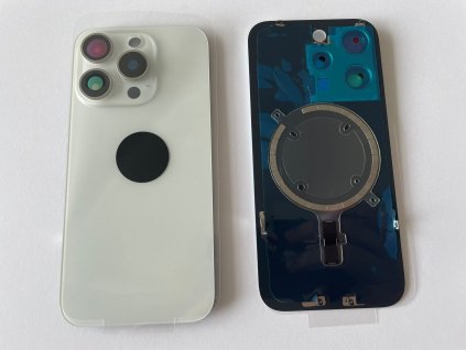 Apple iPhone 15 pro Zadný kryt housingu white biely back cover glass