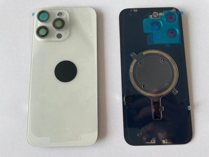 Apple iPhone 15 pro max Zadný kryt housingu white biely back cover glass