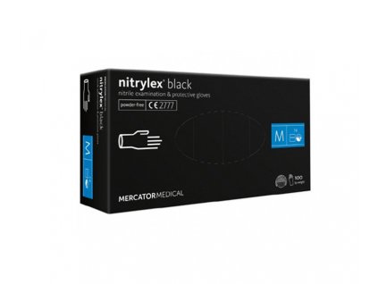 AKCE - Rukavice vyšetřovací nitrilové černé bez pudru Nitrylex Black (100 ks)